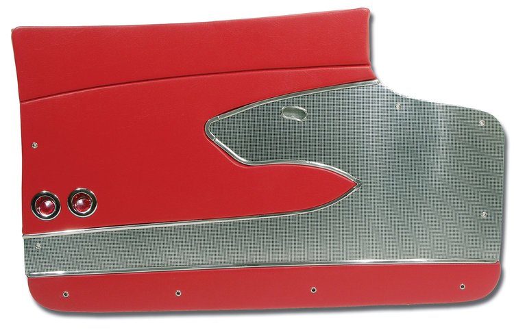 435235 Door Panels, 1959-1959 Chevy Corvette, Red Deluxe