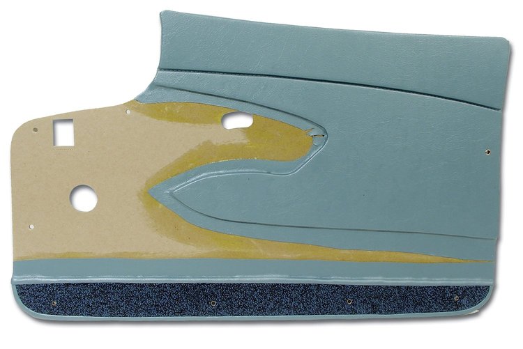 435507 Door Panels, 1960-1960 Chevy Corvette, Blue, Metal Support