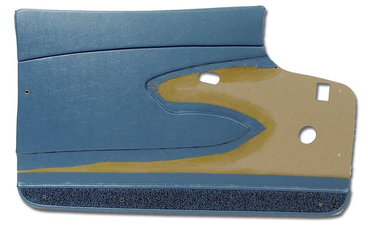 435508 Door Panels, 1961-1961 Chevy Corvette, Blue, Metal Support