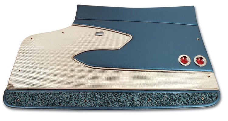 435806 Door Panels, 1960-1960 Chevy Corvette, Turquoise Deluxe