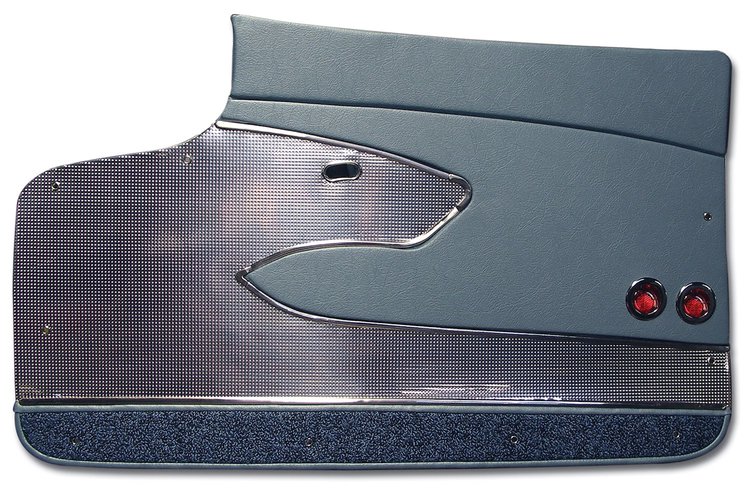 435807 Door Panels, 1960-1960 Chevy Corvette, Blue Deluxe