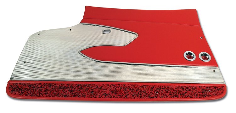 435835 Door Panels, 1960-1960 Chevy Corvette, Red Deluxe