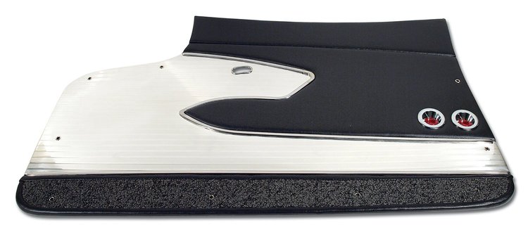 435920 Door Panels, 1961-1961 Chevy Corvette, Black, Deluxe