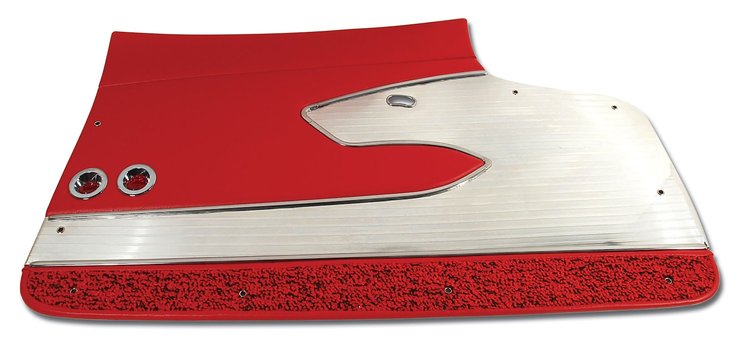 435935 Door Panels, 1961-1961 Chevy Corvette, Red Deluxe