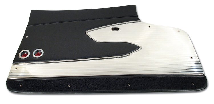 4359B1 Door Panels, 1961-1961 Chevy Corvette, Black, Deluxe