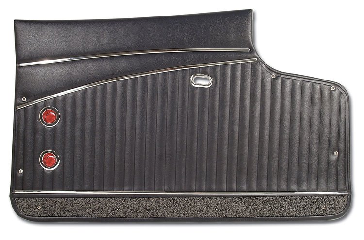 436420 Door Panels, 1962-1962 Chevy Corvette, Black, Deluxe