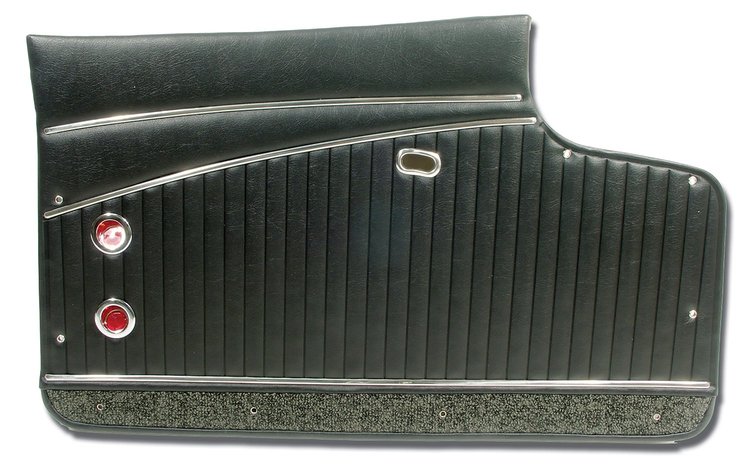 4364B1 Door Panels, 1962-1962 Chevy Corvette, Black, Deluxe