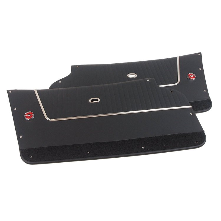 436620 Door Panels, 1963-1964 Chevy Corvette, Leather Black Coupe W/Trim