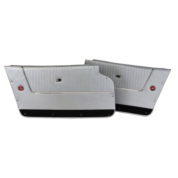 436661 Door Panels, 1964-1964 Chevy Corvette, Leather Silver W/Black Carpet Coupe W/Trim