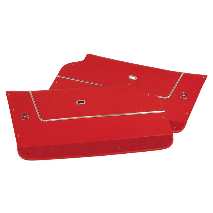 436735 Door Panels, 1963-1964 Chevy Corvette, Leather Red Convertible, W/Trim
