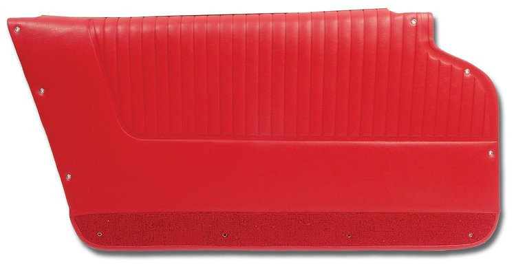 437035 Door Panels, 1963-1964 Chevy Corvette, Red, Coupe, W/Felt