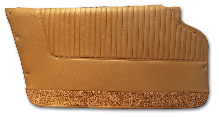 437054 Door Panels, 1963-1964 Chevy Corvette, Saddle, Coupe, W/Felt