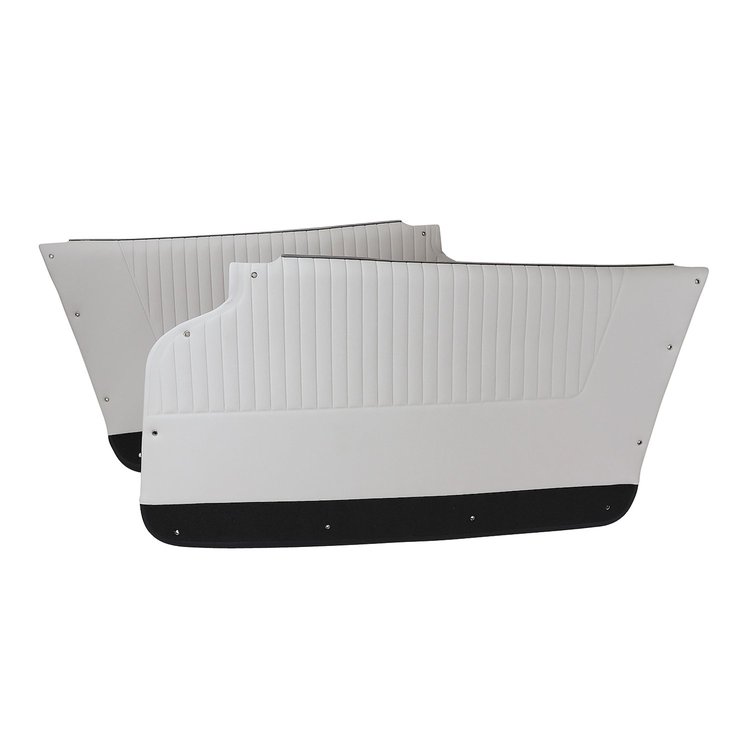 4370Z1 Door Panels, 1964-1964 Chevy Corvette, White W/Dk Blue Carpet, Coupe, W/Felt