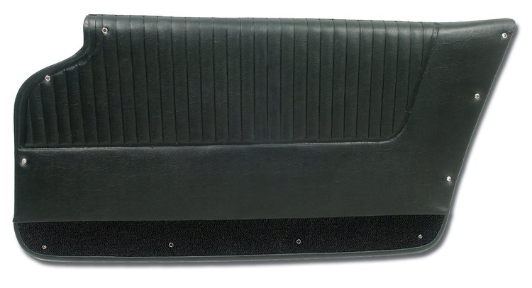 437120 Door Panels, 1963-1964 Chevy Corvette, Black, Convertible, W/Felt