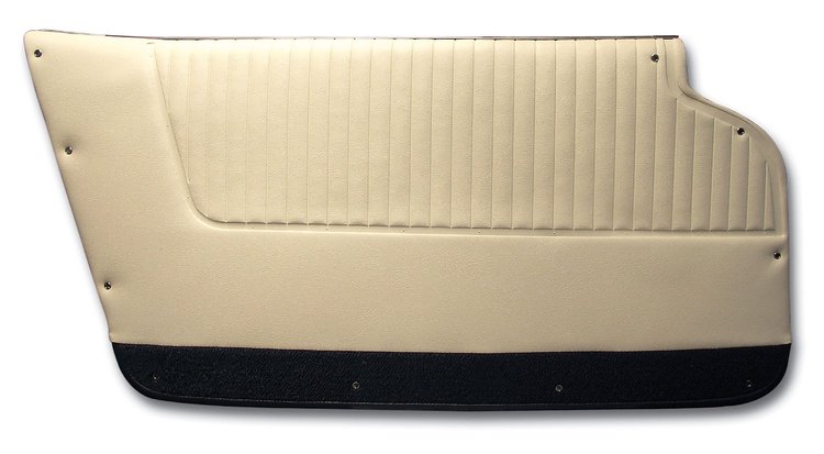 4371Z1 Door Panels, 1964-1964 Chevy Corvette, White W/Dark Blue Carpet, Convert, W/Felt
