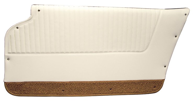 4371Z3 Door Panels, 1964-1964 Chevy Corvette, White W/Saddle Carpet, Convertible, W/Felt