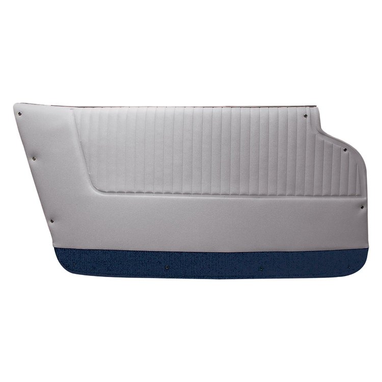 4371Z4 Door Panels, 1964-1964 Chevy Corvette, Silver W/Dk Blue Carpet, Convertible, W/Felt
