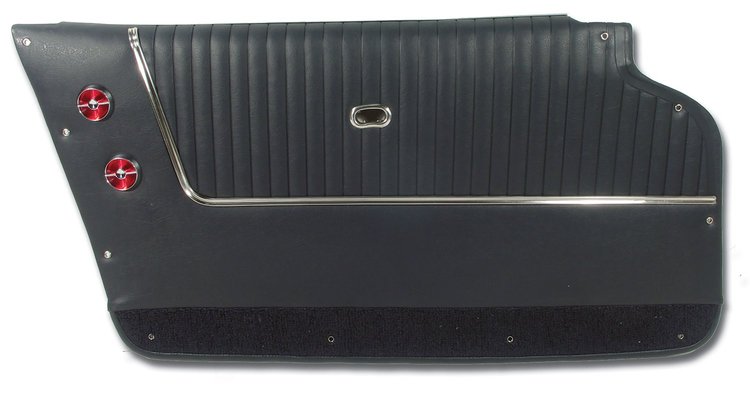437242 Door Panels, 1963-1964 Chevy Corvette, Dark Blue, Coupe, W/Trim