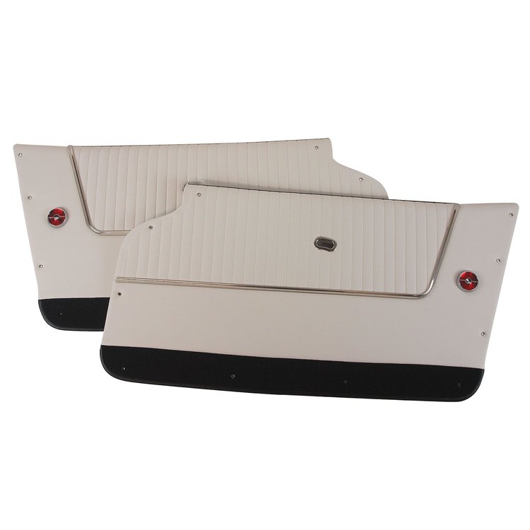 437365 Door Panels, 1964-1964 Chevy Corvette, White W/Black Carpet, Convertible, W/Trim