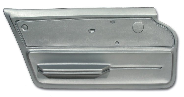 439361 Door Panel, 1965-1966 Chevy Corvette, Silver Convertible W/Felt Left/Driver
