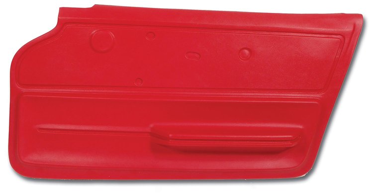 439630 Door Panel, 1967-1967 Chevy Corvette, Red Coupe W/Felt Right/Passenger