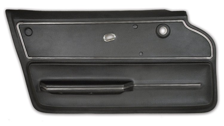 439920 Door Panel, 1965-1966 Chevy Corvette, Black, Coupe W/Trim Left/Driver