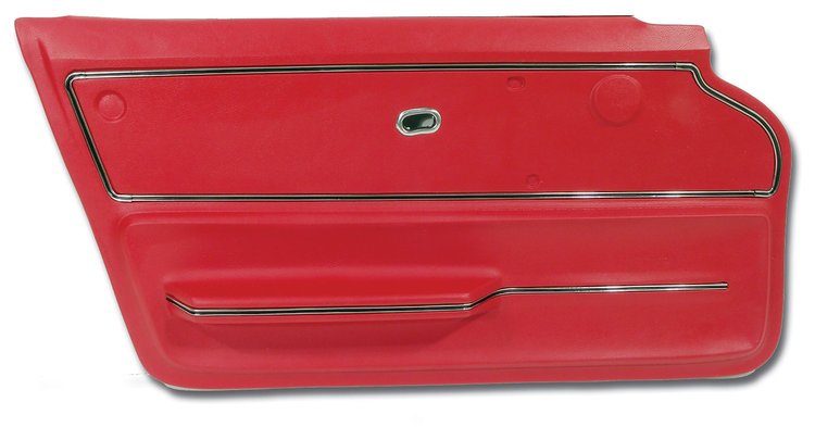 439930 Door Panel, 1965-1966 Chevy Corvette, Red Coupe W/Trim Left/Driver