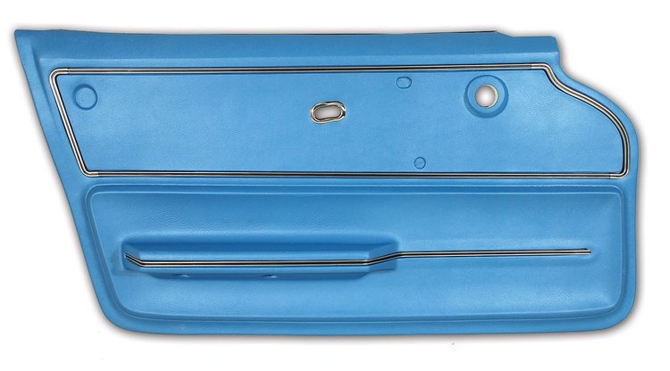 439940 Door Panel, 1965-1966 Chevy Corvette, Bright Blue Coupe W/Trim Left/Driver