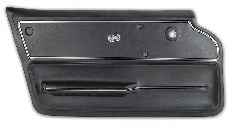 440120 Door Panel, 1965-1966 Chevy Corvette, Black, Convertible W/Trim Left/Driver