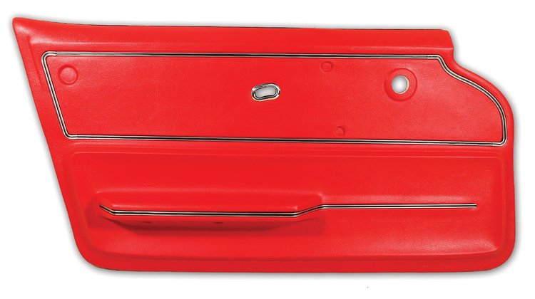 440130 Door Panel, 1965-1966 Chevy Corvette, Red Convertible W/Trim Left/Driver