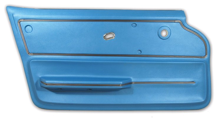 440140 Door Panel, 1965-1966 Chevy Corvette, Bright Blue Convertible W/Trim Left/Driver