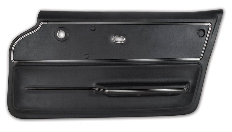 440220 Door Panel, 1965-1966 Chevy Corvette, Black, Convertible W/Trim Right/Passenger