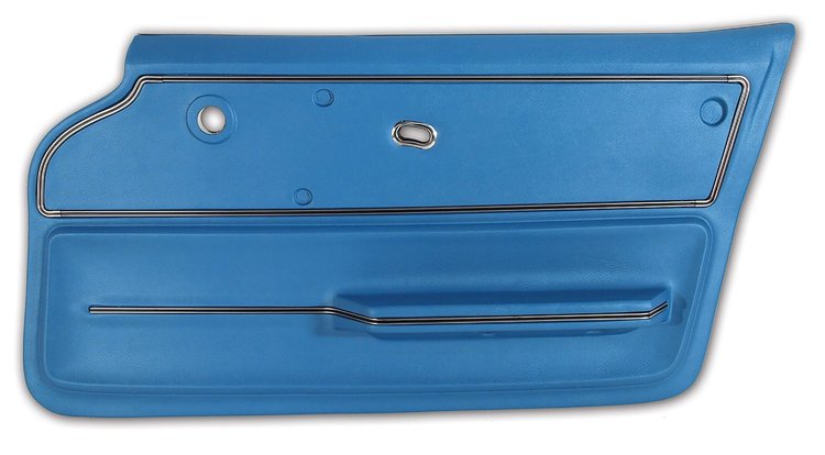 440240 Door Panel, 1965-1966 Chevy Corvette, Bright Blue Convertible W/Trim Right/Passenger