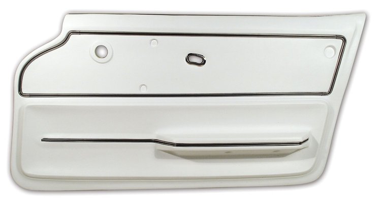 440265 Door Panel, 1965-1966 Chevy Corvette, White Convertible W/Trim Right/Passenger