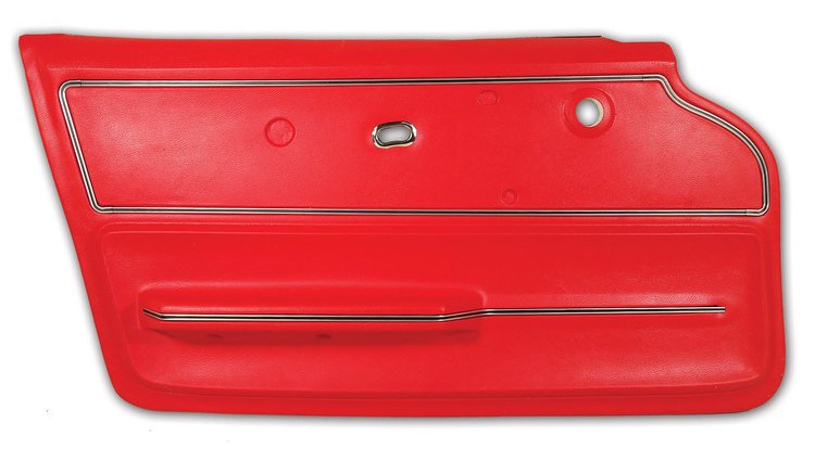 440330 Door Panel, 1967-1967 Chevy Corvette, Red Coupe W/Trim Left/Driver