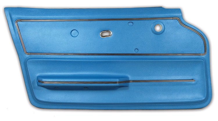 440340 Door Panel, 1967-1967 Chevy Corvette, Bright Blue Coupe W/Trim Left/Driver
