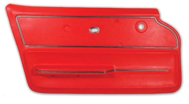 440530 Door Panel, 1967-1967 Chevy Corvette, Red Convertible W/Trim Left/Driver