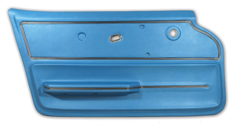 440540 Door Panel, 1967-1967 Chevy Corvette, Bright Blue Convertible W/Trim Left/Driver