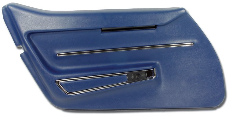 441132 Door Panel, 1968-1968 Chevy Corvette, Dark Blue W/Trim Left/Driver