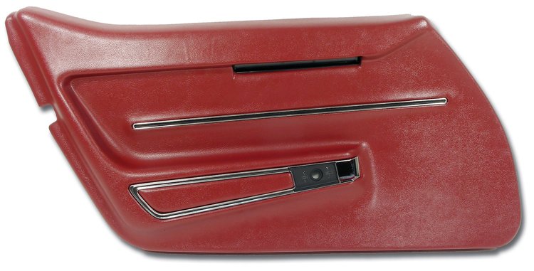 441138 Door Panel, 1968-1968 Chevy Corvette, Dark Orange W/Trim Left/Driver