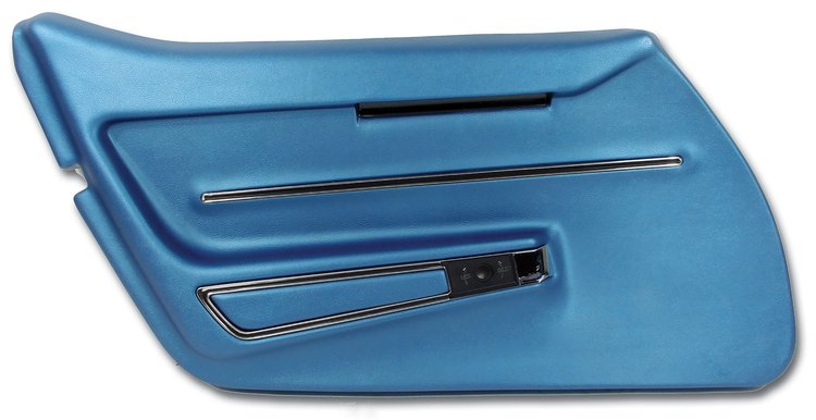 441141 Door Panel, 1968-1968 Chevy Corvette, Bright Blue W/Trim Left/Driver