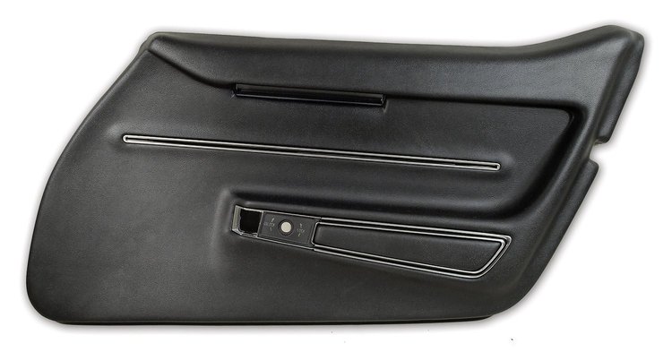 441220 Door Panel, 1968-1968 Chevy Corvette, Black, W/Trim Right/Passenger