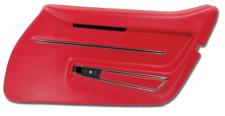 441230 Door Panel, 1968-1968 Chevy Corvette, Red W/Trim Right/Passenger