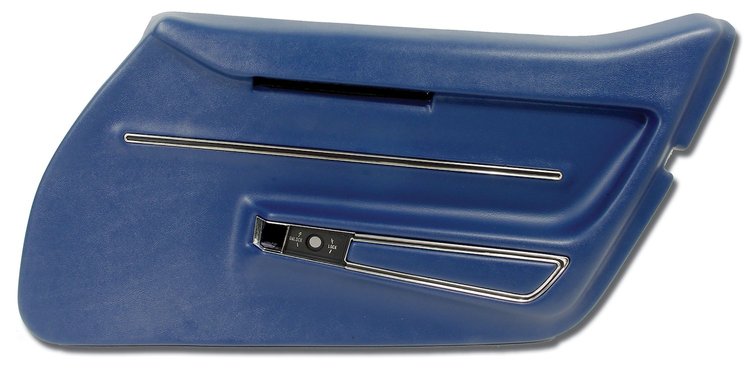 441232 Door Panel, 1968-1968 Chevy Corvette, Dark Blue W/Trim Right/Passenger