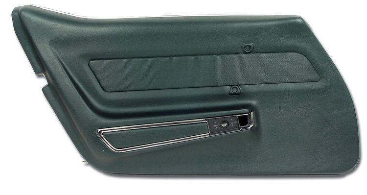 441714 Door Panel, 1969 Chevy Corvette, Green W/Trim Left/Driver