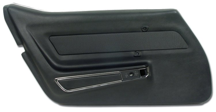 441720 Door Panel, 1969 Chevy Corvette, Black, W/Trim Left/Driver