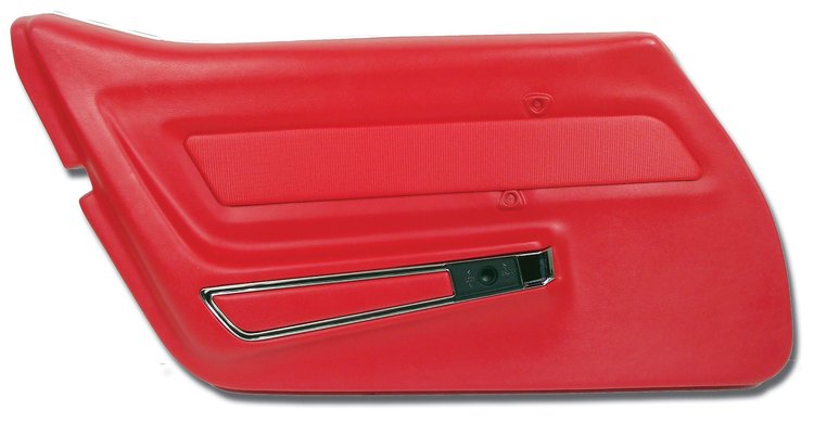 441730 Door Panel, 1969 Chevy Corvette, Red W/Trim Left/Driver