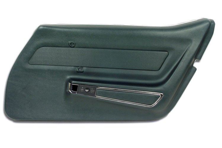 441814 Door Panel, 1969 Chevy Corvette, Green W/Trim Right/Passenger
