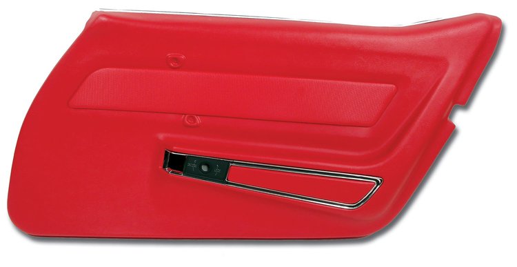 441830 Door Panel, 1969 Chevy Corvette, Red W/Trim Right/Passenger
