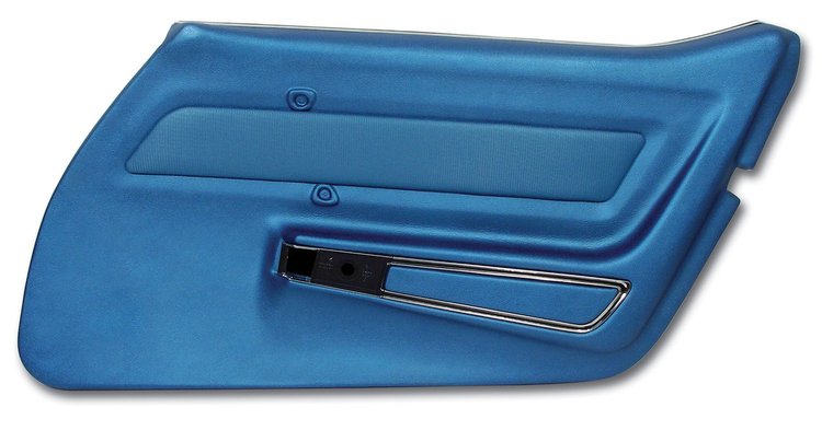 441841 Door Panel, 1969 Chevy Corvette, Bright Blue W/Trim Right/Passenger